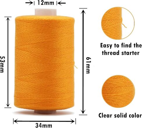 All Purpose Sewing Thread Set, 10 Spools Assorted Macaron Colors, 1000 Yards Each Polyester Thread for Sewing Machine and Hand Sewing in Saudi Arabia