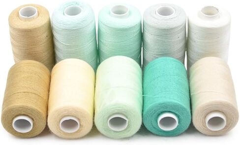 All Purpose Sewing Thread Set, 10 Spools Assorted Macaron Colors, 1000 Yards Each Polyester Thread for Sewing Machine and Hand Sewing in Saudi Arabia