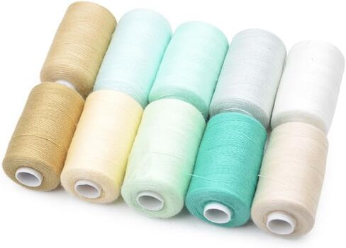 All Purpose Sewing Thread Set, 10 Spools Assorted Macaron Colors, 1000 Yards Each Polyester Thread for Sewing Machine and Hand Sewing in Saudi Arabia