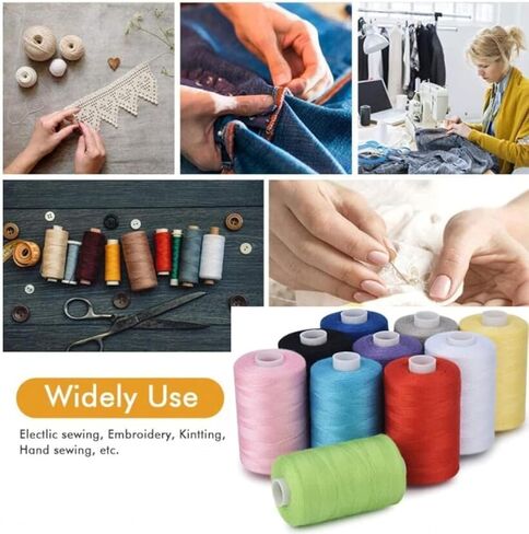 All Purpose Sewing Thread Set, 10 Spools Assorted Macaron Colors, 1000 Yards Each Polyester Thread for Sewing Machine and Hand Sewing in Saudi Arabia