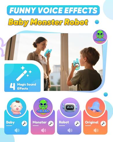 Video Walkie Talkies for Kids with Dual Cameras,2 Pack Rechargeable Kids Walkie Talkies Toys for Ages 3-9 Year Old Boy Girl, Birthday for 3 4 5 6 7 8 Year Old Boys Girls,Indoor&Outdoor in Kuwait