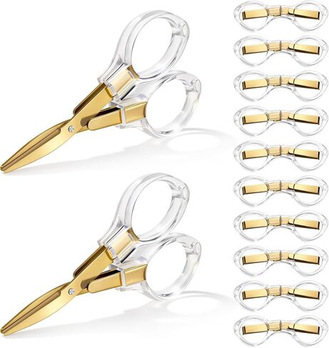 12 Pcs Mini Folding Scissors 3.8 Foldable Travel Scissors Clear Acrylic Comfort-Grip Handles for Embroidery Paper Cutting Sewing Crafting for Christmas Nurse Week Gifts School Office in Saudi Arabia