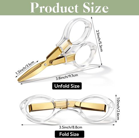 12 Pcs Mini Folding Scissors 3.8 Foldable Travel Scissors Clear Acrylic Comfort-Grip Handles for Embroidery Paper Cutting Sewing Crafting for Christmas Nurse Week Gifts School Office in Saudi Arabia