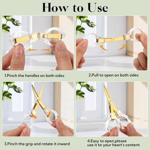 12 Pcs Mini Folding Scissors 3.8 Foldable Travel Scissors Clear Acrylic Comfort-Grip Handles for Embroidery Paper Cutting Sewing Crafting for Christmas Nurse Week Gifts School Office in Saudi Arabia