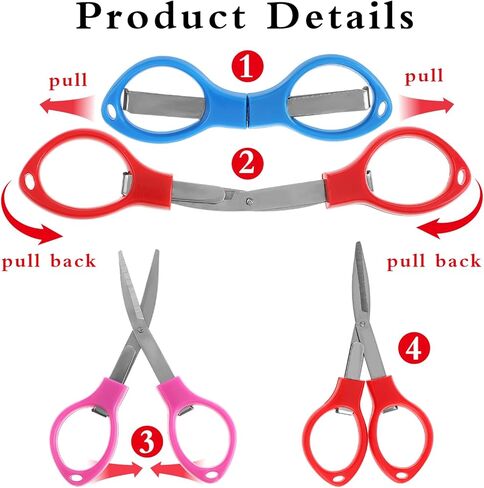 Folding Scissors, 3Pack Small Scissors Portable Mini Travel Trip Scissors Crafting Scissors Stainless Steel Retractable Mini Scissors for Home Office DIY Projects in Saudi Arabia