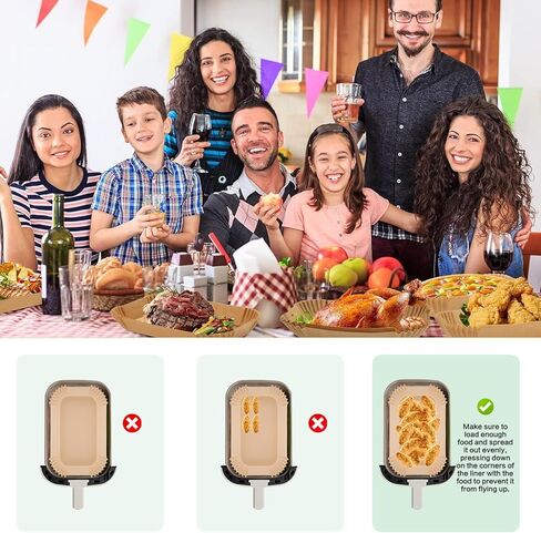 150 Pcs Parchment Paper Air Fryer Paper Liners for bella 4Qt Slim Air Fryer, Airfryer Rectangular Liners Disposable Parchment Baking Paper Iner Nonstick - Oil Proof Easy Cleanup for Cooking in Saudi Arabia
