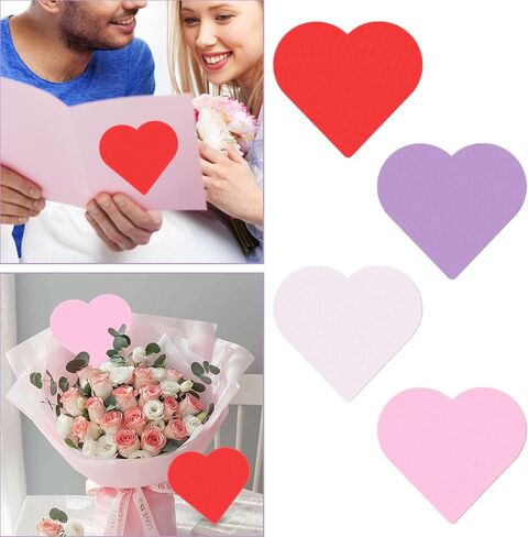 200 Pcs Valentines Day Crafts Set with Heart Doilies, Glitter and Matte Foam Heart Shaped Red White Pink Purple Stickers, Tableware Decoration Kids Gifts Decor Crafts in Saudi Arabia