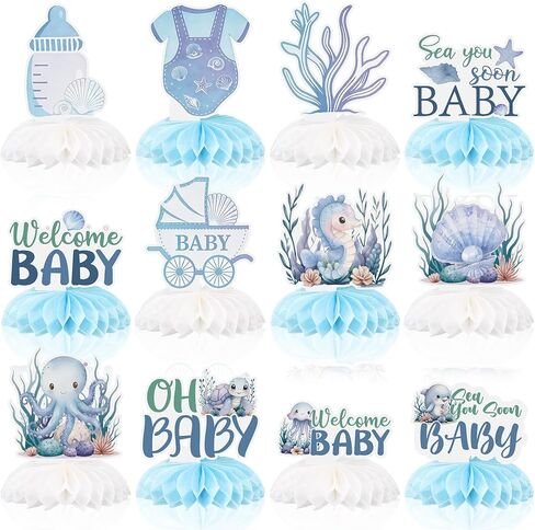 Eaasty 12 Pcs Cielito Lindo Baby Shower Party Decorations Brown Centerpieces for Table Mexican Fiesta Talavera Honeycomb Table Decor for Baby Shower Gender Reveal Party Supplies in Saudi Arabia