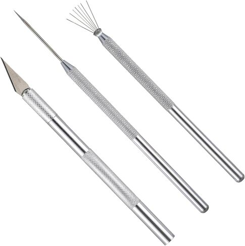 Sibba 3Pcs Clay Needle Tools, Polymer Pottery Carving Tools Sculpting Ceramics Supplies, Sculpture Feather Pin Carving Knife Needle Texture Tool, Air Dry Clay Tool for Dotting Trimming in Saudi Arabia