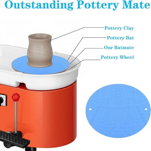 Molain 2 Pcs 12 Inch BatMate for Pottery Ceramics, Round Clay Throwing Cloth Pottery Wheel Bat System Accessories in Saudi Arabia