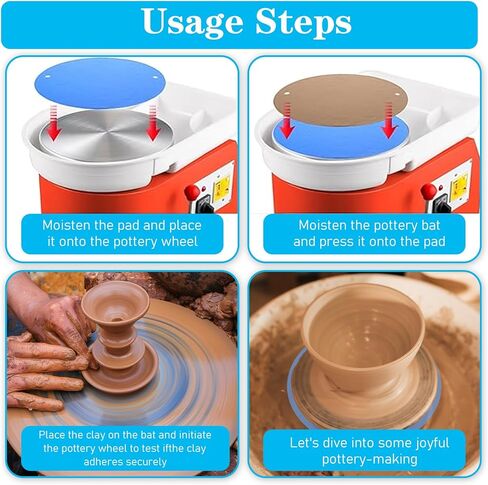Molain 2 Pcs 12 Inch BatMate for Pottery Ceramics, Round Clay Throwing Cloth Pottery Wheel Bat System Accessories in Saudi Arabia