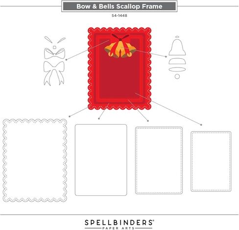 إطار Spellbinders S4-1448 على شكل قوس وجرس سكالوب محفور من مجموعة All About Christmas من Lisa Horton in Saudi Arabia