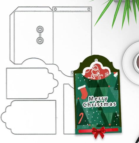 3D Card Shape Die Cuts for Card Making, Rectangular Gift Card Envelope Cutting Dies Sets Label Tag Dies Stencils Embossing Template for Scrapbooking DIY Cards Album Crafts Supplies in Saudi Arabia