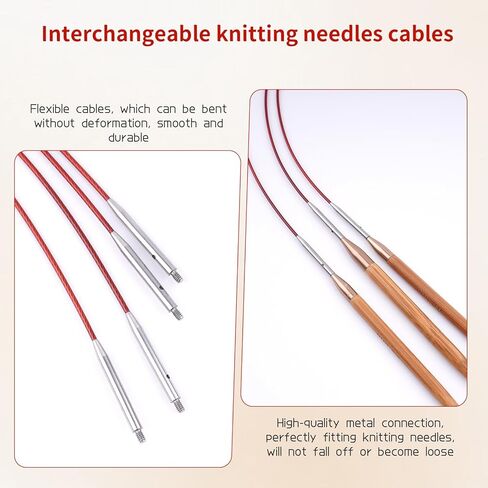 Circular Knitting Needles Cable - Smooth Firm and Durable Metal Knitting Needle Cable - 12inch/30cm in Saudi Arabia