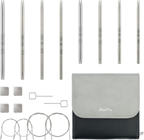 KnitPro Stelo Petite Midi Interchangeable Needle Set 4" (10cm) & 5" (12.5cm) | 4 US Sizes (0 to 2) in Saudi Arabia