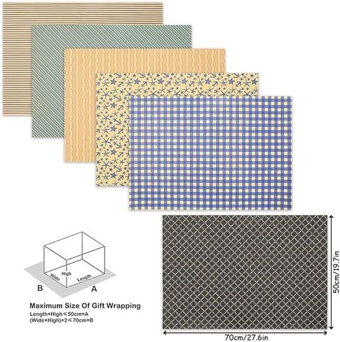 6Pcs Wrapping Paper,Christmas Wrapping Rolls,Vintage Kraft Papers Roll for Festival in Saudi Arabia
