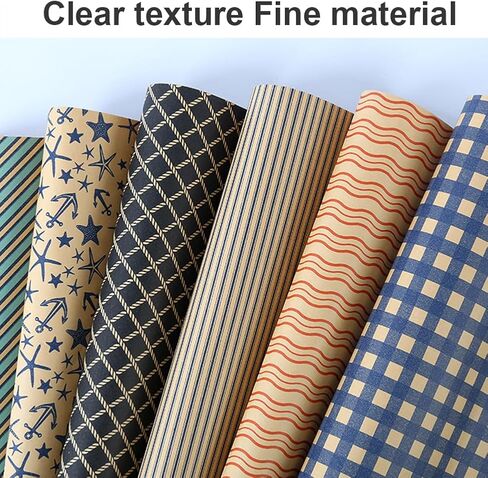 6Pcs Wrapping Paper,Christmas Wrapping Rolls,Vintage Kraft Papers Roll for Festival in Saudi Arabia