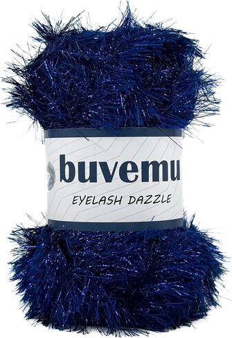 خيوط فرو Eyelash Dazzle Fun مع بريق معدني 100 جرام (3.53 أونصة) 120 ياردة (110 متر) (ذهبي) in Kuwait