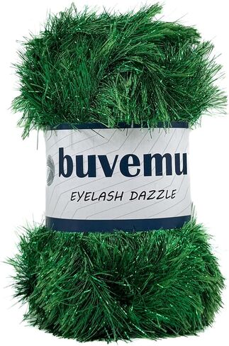 خيوط فرو Eyelash Dazzle Fun مع بريق معدني 100 جرام (3.53 أونصة) 120 ياردة (110 متر) (ذهبي) in Kuwait