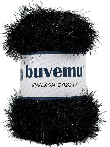 خيوط فرو Eyelash Dazzle Fun مع بريق معدني 100 جرام (3.53 أونصة) 120 ياردة (110 متر) (ذهبي) in Kuwait