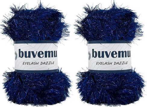 خيوط فرو Eyelash Dazzle Fun مع بريق معدني 100 جرام (3.53 أونصة) 120 ياردة (110 متر) (ذهبي) in Kuwait