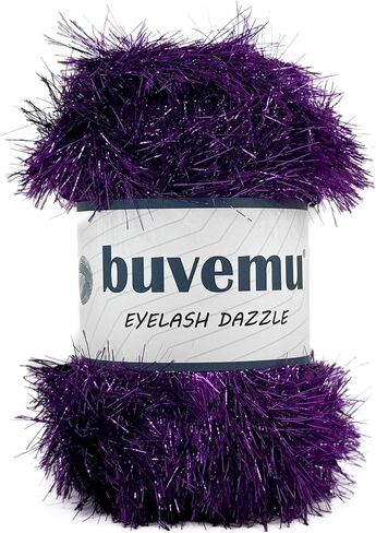 خيوط فرو Eyelash Dazzle Fun مع بريق معدني 100 جرام (3.53 أونصة) 120 ياردة (110 متر) (ذهبي) in Kuwait