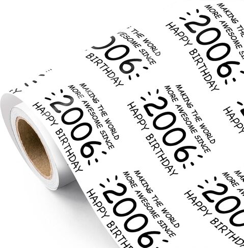 WRAPAHOLIC 30th Birthday Wrapping Paper Roll - Black & White Making the World More Awesome Since 1996 Funny Happy Birthday Wrapping Paper for Adult, Friends, Men or Women in Saudi Arabia