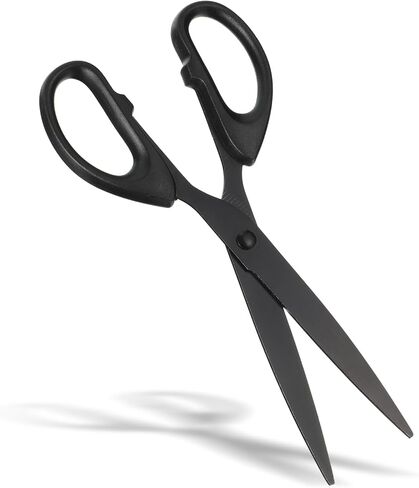 7 Inch Black Office Scissors for Desk All Purpose, Stainless Steel Sharp Blade Scissor, Comfort Straight ABS Handle Shear, Scissors for Paper Fabric Cutting Sewing DIY Craft Art in Saudi Arabia