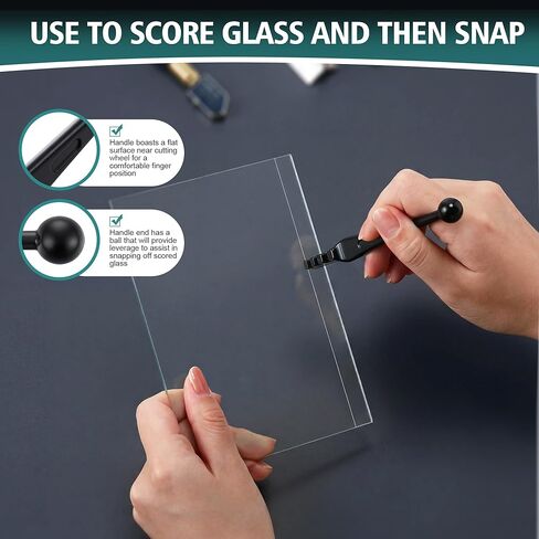 Feekoon Glass Cutter 2mm-20mm, Upgrade Glass Cutter Tool, Professional Pencil Style Oil Feed Carbide Tip for Cutting Tiles Mirror Mosaic in Saudi Arabia