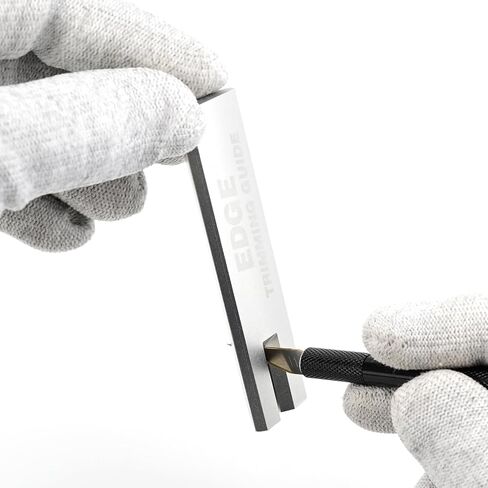 FOSHIO Aluminum Edge Trimming Guide Cutting Template Tool for Right Angle Cutting Straight, Accurate Marking and Trimming Straight Lines for Wallpaper, Vinyl Wrap, Craft Projects in Saudi Arabia