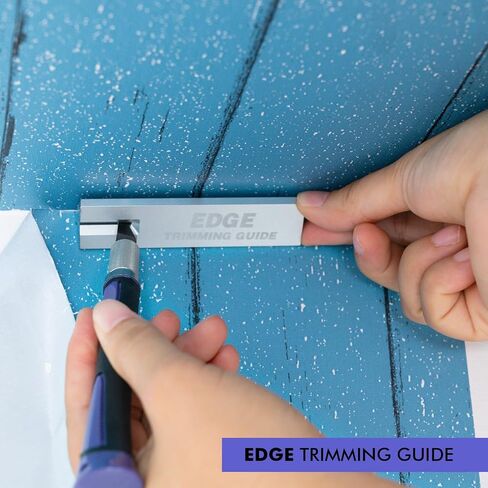 FOSHIO Aluminum Edge Trimming Guide Cutting Template Tool for Right Angle Cutting Straight, Accurate Marking and Trimming Straight Lines for Wallpaper, Vinyl Wrap, Craft Projects in Saudi Arabia