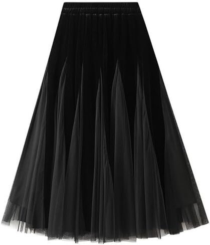 Femiserah Women's Long Rainbow A Line Tulle Tutu Skirts Tiered Skirt Petticoat in Saudi Arabia