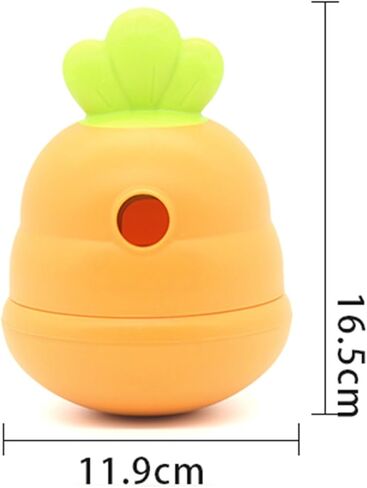 لعبة توزيع الحلوى التفاعلية للكلاب، لعبة مضغ من المطاط الطبيعي للكلاب، تصميم لعبة بولي بولي على شكل جزرة، كرة ألغاز طعام قابلة للملء للكلاب الصغيرة والمتوسطة الحجم in Kuwait