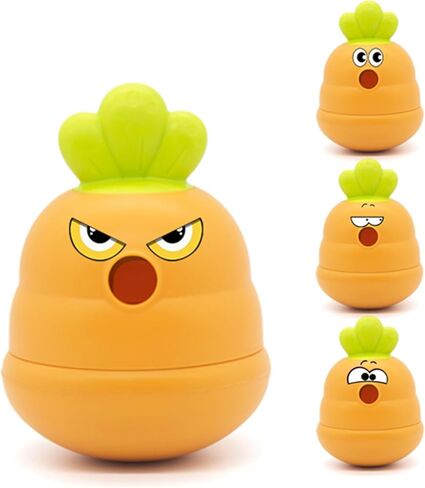 لعبة توزيع الحلوى التفاعلية للكلاب، لعبة مضغ من المطاط الطبيعي للكلاب، تصميم لعبة بولي بولي على شكل جزرة، كرة ألغاز طعام قابلة للملء للكلاب الصغيرة والمتوسطة الحجم in Kuwait