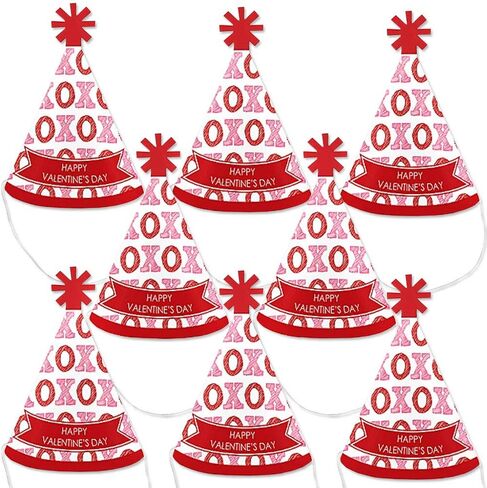 Big Dot of Happiness Conversation Hearts - Mini Cone Valentine's Day Party Hats - Small Little Party Hats - Set of 8 in Saudi Arabia