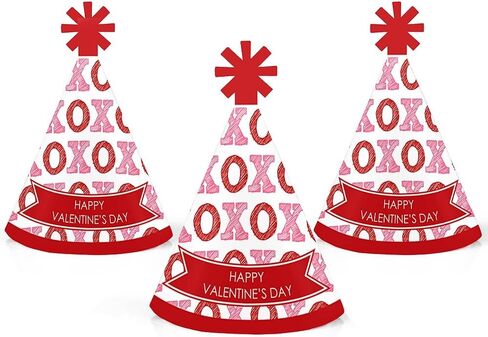 Big Dot of Happiness Conversation Hearts - Mini Cone Valentine's Day Party Hats - Small Little Party Hats - Set of 8 in Saudi Arabia