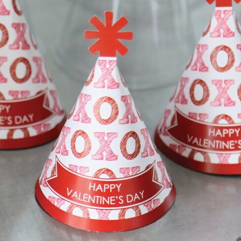 Big Dot of Happiness Conversation Hearts - Mini Cone Valentine's Day Party Hats - Small Little Party Hats - Set of 8 in Saudi Arabia