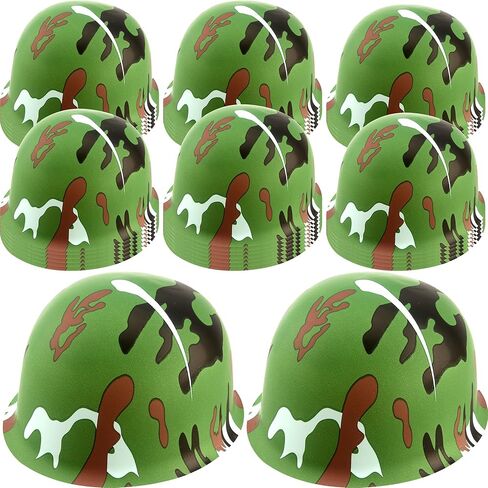 36 Pack Kids Army Helmet Plastic Camouflage Hat Soldier Dress Up Hat for Boy Girl Birthday Halloween Party Favor in Saudi Arabia