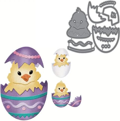Easter Chick Eggshell Metal Die Cuts, Easter Eggshell Cutting Dies Stencils Card Paper Craft DIY Template Cutting Dies Album Embossing Paper Dies for Card Making Scrapbooking in Saudi Arabia