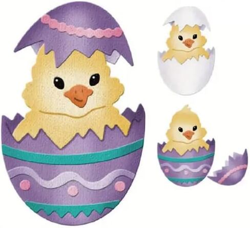 Easter Chick Eggshell Metal Die Cuts, Easter Eggshell Cutting Dies Stencils Card Paper Craft DIY Template Cutting Dies Album Embossing Paper Dies for Card Making Scrapbooking in Saudi Arabia