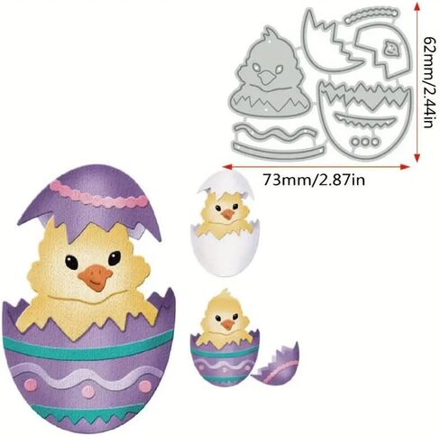 Easter Chick Eggshell Metal Die Cuts, Easter Eggshell Cutting Dies Stencils Card Paper Craft DIY Template Cutting Dies Album Embossing Paper Dies for Card Making Scrapbooking in Saudi Arabia