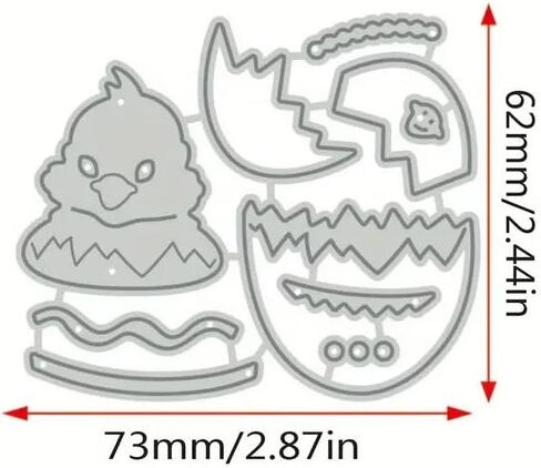 Easter Chick Eggshell Metal Die Cuts, Easter Eggshell Cutting Dies Stencils Card Paper Craft DIY Template Cutting Dies Album Embossing Paper Dies for Card Making Scrapbooking in Saudi Arabia
