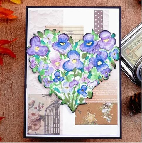 Valentine's Day Love Floral Heart Flowers Metal Die Cuts,Valentine's Heart Cutting Dies Cut Stencils for DIY Scrapbooking Album Decorative Embossing Paper Dies Card Making in Saudi Arabia