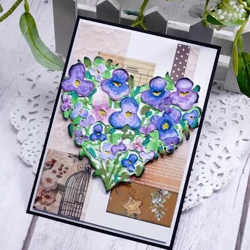 Valentine's Day Love Floral Heart Flowers Metal Die Cuts,Valentine's Heart Cutting Dies Cut Stencils for DIY Scrapbooking Album Decorative Embossing Paper Dies Card Making in Saudi Arabia