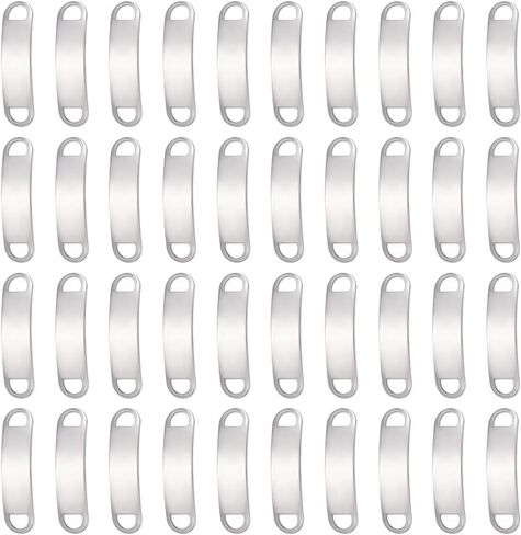 UNICRAFTALE 38.5mm Curved Rectangle Links 40pcs Stainless Steel Bar Links Stamping Blank Tags Jewelry Connectors for Bracelet Necklace Jewelry Making Hole 4x5mm in Kuwait
