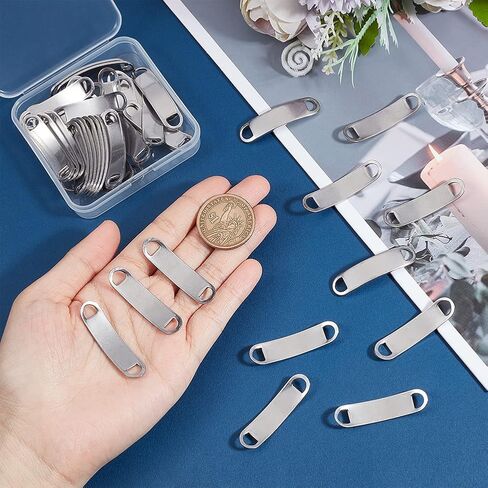 UNICRAFTALE 38.5mm Curved Rectangle Links 40pcs Stainless Steel Bar Links Stamping Blank Tags Jewelry Connectors for Bracelet Necklace Jewelry Making Hole 4x5mm in Kuwait