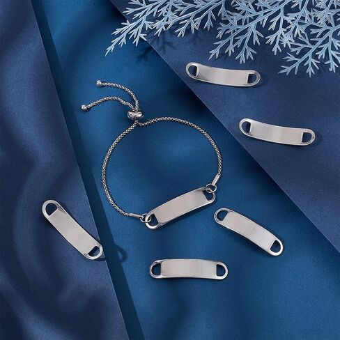 UNICRAFTALE 38.5mm Curved Rectangle Links 40pcs Stainless Steel Bar Links Stamping Blank Tags Jewelry Connectors for Bracelet Necklace Jewelry Making Hole 4x5mm in Kuwait