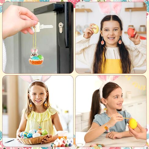DTOFOOT 50Pcs Easter Charms Resin Charm for Craft Egg Bunny Rabbit Chick Charms for Jewelry Making Spring Pendants Ornaments Bulk Easter Basket Stuffers Party Favors Gift in Saudi Arabia