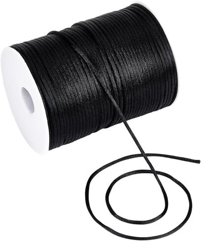 PH PandaHall 142 Yards 3mm Nylon Satin Cord, Red Rattail Satin Cord with Spool Nylon Thread Satin String for Braided Beading DIY Bracelets Jewelry Craft Chinese Knotting Lanyards Making in Kuwait