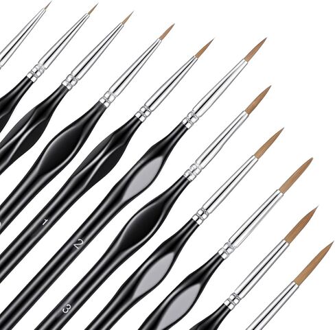 11 Pcs Detail Painting Brush Paint Brush Set Miniature Paint Brushes Kit Micro Professional Tiny Paints Brushes Set with Triangular Handles for Art Painting Acrylic Watercolor Crafts Models in Saudi Arabia